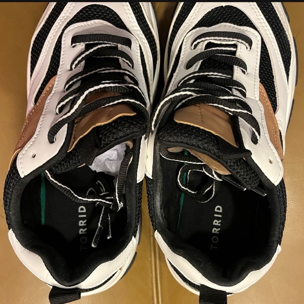 Torrid Black and White Textured Sneakers